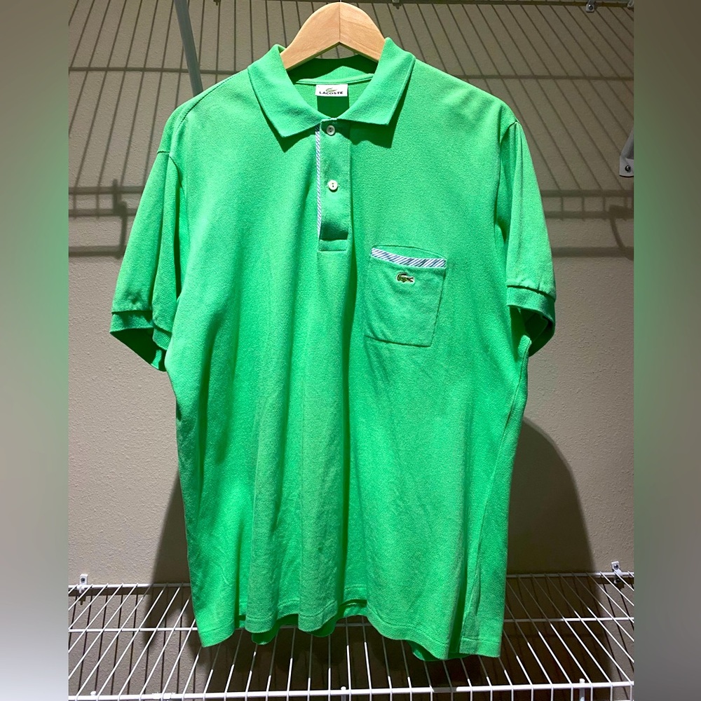 Lacoste Men’s Polo shirt with pocket in green, reg sz 5